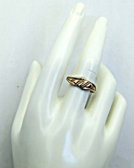 Vintage Luxury RING Silver 925 with Gilding -size: 9US (19mm) | Ukraine | #95