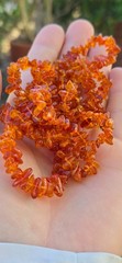 Natural Amber Beads Polished Nuggets Double Strand Necklace 23.3 Grams 36″ Long