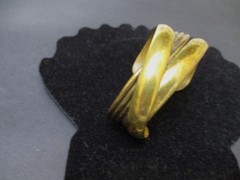 Vintage Mid Century Artisan Copper Brass Cuff Bracelet Signed Clarke V Carmen