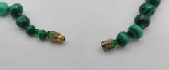 Vintage Malachite Gemstone Necklace 20.5” Long with Clasp