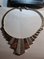Space Woman Art Deco Charm Necklace 1960s Round Link Chain
