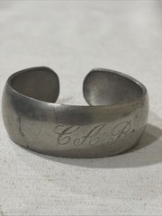 Vintage Pewter Silver Cuff Bracelet Signed Simmons Engraved With Initials Any