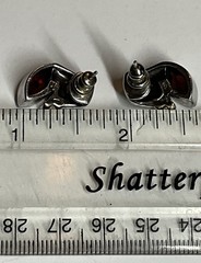 Women’s Garnet Necklace Set 925 Sterling Silver 17.75 “ & Matching Earrings