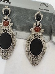 1928 Vintage Large Glitzy Earrings and Brooch