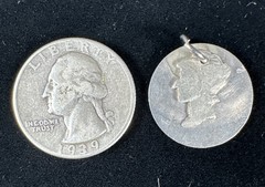 ✨Vintage 90% Silver, Mercury Dime Coin Cut-Out Pendant ✨