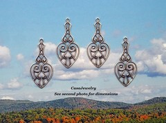 #0518 ANTIQUED .925 STERLING SILVER PLATED PENDANT/ER W/TOP HANG RING – 4 Pcs