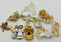 Vintage Angel Cherub Brooch Lot 10 AAI Ultra Camco BJ Figural Pins