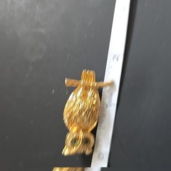 Vintage Gold Tone Owl Brooch Green Eyes Textured Bird Pin Cute 1.5″