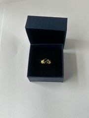 Vintage Green Cubic Zirconia Ring Gold Plated Womens Size 7.5