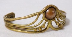 Arts & Crafts OOAK Gilded Bronze Dark Ages Cuff Bracelet