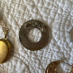 Vintage Gold Tone Jewlery Lot Locket Earrings Brooches