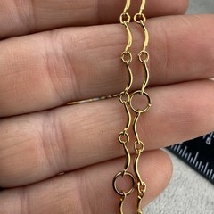 Glass Beaded Necklace Tear Drops AB Gold Tone 32”