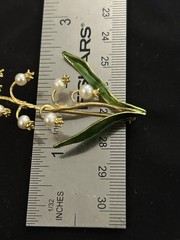 METROPOLITAN MUSEUM OF ART MMA Sterling FRESHWA PEARLS LILY OF THE VALLEY BROOCH