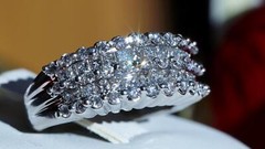 14k white gold ring 1.00ct natural diamond sz 5 wedding band vintage 7.10g N3676