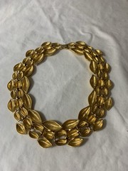 Vintage Napier 16.5” Thick Gold Tone Mesh Link Necklace Statement Choker Collar