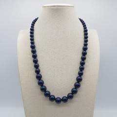 VTG Napier Graduated Beaded Necklace Dark Blue Boho Everyday Wear 24″