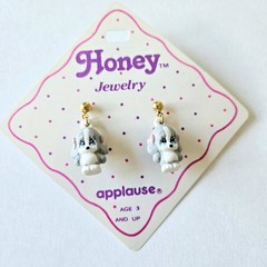 Applause Sad Sam’s Honey Gold Tone Post Earrings 1991 1990s NOS Giordano