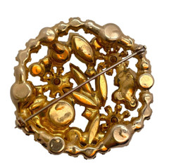 Verified Juliana D&E Book Piece Vintage Layered Rhinestone Inset Brooch