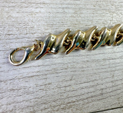 Vintage Unbranded Gold Tone Chunky Bracelet Chain Link Lobster Close