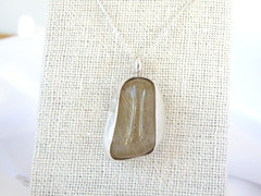 Artisan Sterling Silver 999 Modernist Natural Rutilated Quartz Pendant Necklace