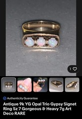 Antique 10k W Gold Vivid Pink Filigree Carved Etch Ring Nouveau Edwardian 2.25g
