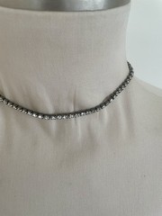 Vintage Rhinestone Necklace Single Strand up to 17 Inches with Extender