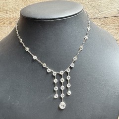 Antique Art Deco Rock Crystal Necklace 17 Inches