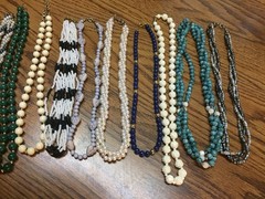 15 Vintage Beaded Necklaces- Lot 2 (Various Styles, Colors & Lengths)