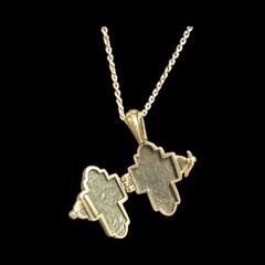 Vintage Sterling 925 Cross Locket Necklace Vatican Prayer Reliquary Pendant