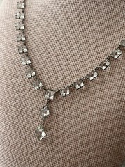 Art Deco Crystal Paste Lariat Necklace Vintage 1920s Gatsby Flapper Bridal