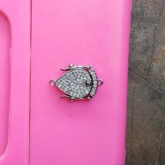 1 Pc Pave Diamond Small Lobster Charm- 925 Sterling Vermeil Gold- 21mmx15mm 163
