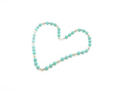 925 Sterling Silver Vintage Jade Ball Beaded Pattern Chain Necklace NE3155