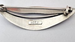Brooch Leaf 835 Silver THEODOR KLOTZ Pforzheim “TEKA” Z762