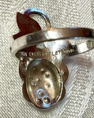 C&C Rhodium Electroplate Clark & Coombs Art Deco Marcasite Rose Flower Ring VTG