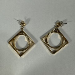 Avon MOBILE GEOMETRY Pierced Earrings 1987 goldtone
