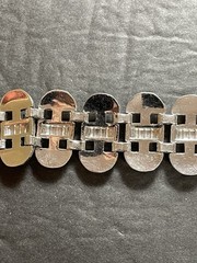Beautiful 1950’s Rhinestones and Rhodium Plated Bling Bracelet