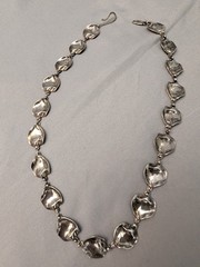 Vintage Anne Dick Sterling Silver 925 Disc Necklace w Hook Clasp – 18″