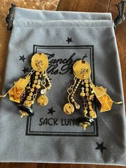 Lunch At The Ritz TOY BOX clip Earrings; RARE, NEW, NEVER WORN!!