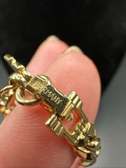 Vintage Lanvin Germany Gold Tone Black Stone And Crystal Necklace
