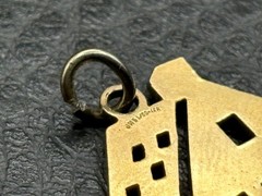 Vintage JMS 12K Yellow Gold Filled House Charm Or Pendant