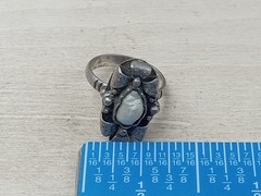Unique Artisan Made Sterling Silver Size 6.5 Ring w. Pearl Setting – 6 grams