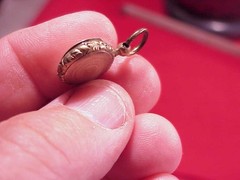 Antique TINY 1/2 INCH Vintage Victorian Small Gold Filled Hair Mourning Locket