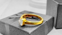 14k Gold Plated Diamond Ring, Natural Rose Cut Diamond 925 Sterling Silver Ring