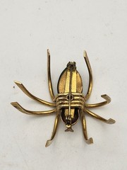 Vintage 1930 Bakelite Green Spider Brooch 2 inches long 2 inches wide 1inch tall