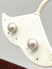 IPS 8.5MM White Cultured Pearl Stud Button Earrings Sterling Silver 925 Posts