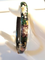 Vintage Asian Cloisonne Collection, 21 in. Necklace, Hinged Bracelet & Earrings