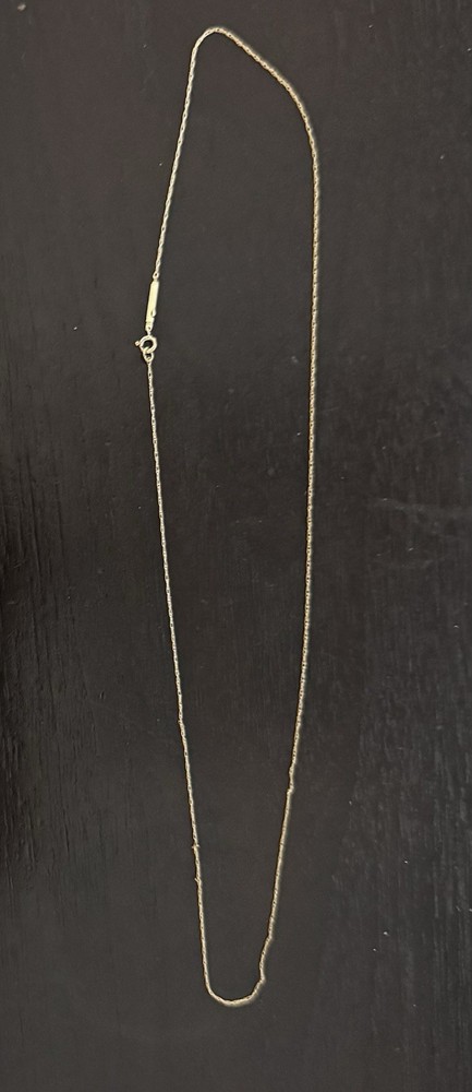Vintage 14K Solid Gold Singapore Chain Necklace 18.5 Inch 0.6g Fine Twists FC