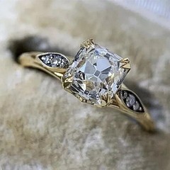 4.0Ct Art Deco Style Lab Created Diamond Anniversary 14k Yellow Gold Finish Ring
