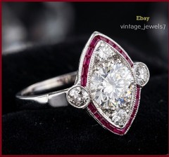 14K White Gold Over 2.90CT Round Lab Created Diamond Vintage Halo Art Deco Ring