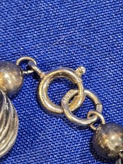 RARE Vintage Napier Silver Plated Metal Beads Bracelet 8.5″ Melon Ball